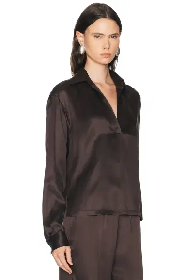 Tom Ford Silk Satin Polo Top | Thumbnail 2 Tom Ford Silk Satin Polo Top | Thumbnail 2