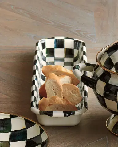 MacKenzie-Childs Courtly Check Enamel Baguette Dish | Thumbnail 1 MacKenzie-Childs Courtly Check Enamel Baguette Dish | Thumbnail 1