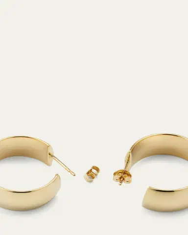 Lana 14K Gold 25mm Curved Bold Hollow Hoops | Thumbnail 7 Lana 14K Gold 25mm Curved Bold Hollow Hoops | Thumbnail 7