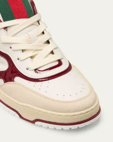 Gucci Men's Re-Web Suede and Calf Patent Leather Sneakers | Thumbnail 5 Gucci Men's Re-Web Suede and Calf Patent Leather Sneakers | Thumbnail 5