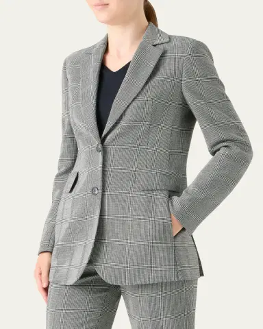 Akris Alvina Prince Of Wales Single-Breasted Jacket | Thumbnail 4 Akris Alvina Prince Of Wales Single-Breasted Jacket | Thumbnail 4