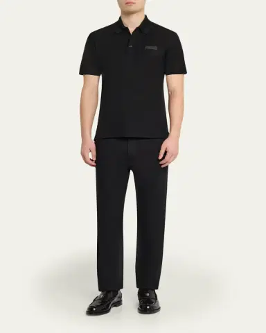 Givenchy Men's Grosgrain Label Pique Polo Shirt | Thumbnail 2 Givenchy Men's Grosgrain Label Pique Polo Shirt | Thumbnail 2