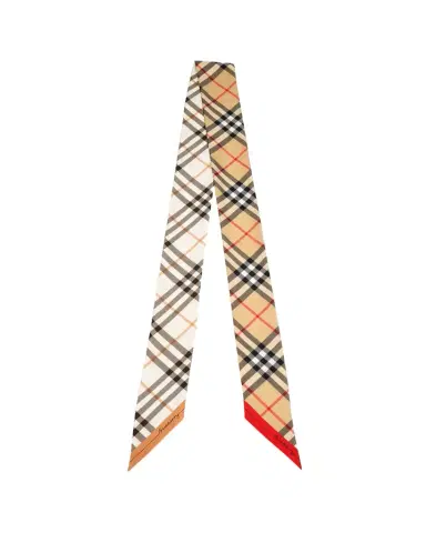 Burberry Skinny Contrast Check Silk Scarf | Thumbnail 1 Burberry Skinny Contrast Check Silk Scarf | Thumbnail 1