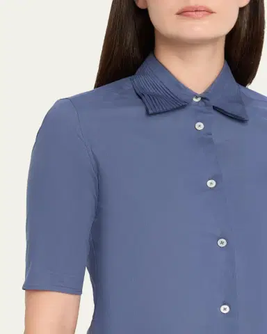 Jil Sander Layered Collar Short-Sleeve Cotton Button-Down Shirt | Thumbnail 5 Jil Sander Layered Collar Short-Sleeve Cotton Button-Down Shirt | Thumbnail 5