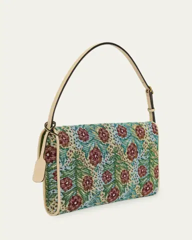 Valentino Garavani Small Floral Woven Shoulder Bag | Thumbnail 2 Valentino Garavani Small Floral Woven Shoulder Bag | Thumbnail 2