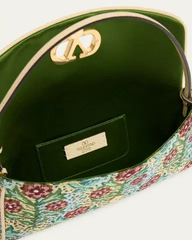 Valentino Garavani Small Floral Woven Shoulder Bag | Thumbnail 3 Valentino Garavani Small Floral Woven Shoulder Bag | Thumbnail 3