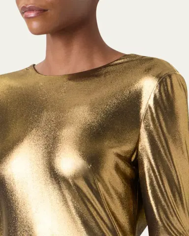 Akris Lurex Viscose Long-Sleeve Gown | Thumbnail 5 Akris Lurex Viscose Long-Sleeve Gown | Thumbnail 5