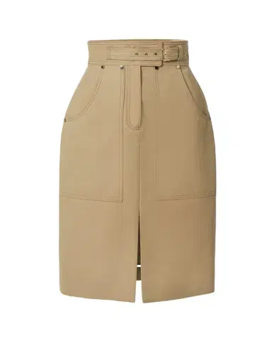 Carolina Herrera Belted Cotton Pencil Skirt | Thumbnail 1 Carolina Herrera Belted Cotton Pencil Skirt | Thumbnail 1