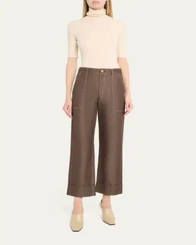 Lafayette 148 New York Highline Cuffed Linen-Cotton Ankle Pants | Thumbnail 2 Lafayette 148 New York Highline Cuffed Linen-Cotton Ankle Pants | Thumbnail 2