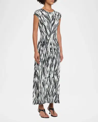 Proenza Schouler White Label Miranda Belted A-Line Maxi Dress | Thumbnail 4 Proenza Schouler White Label Miranda Belted A-Line Maxi Dress | Thumbnail 4