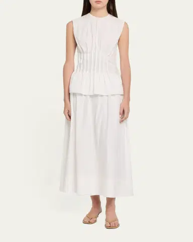 Toccin Imogen Linen-Cotton Midi Skirt | Thumbnail 2 Toccin Imogen Linen-Cotton Midi Skirt | Thumbnail 2
