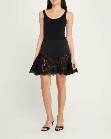 Stella McCartney Lace-Trim Satin Mini Skirt | Thumbnail 2 Stella McCartney Lace-Trim Satin Mini Skirt | Thumbnail 2
