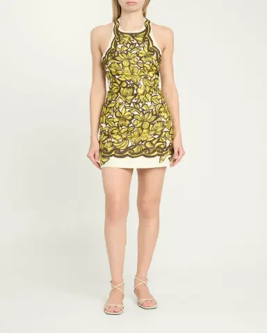 ALÉMAIS Mona Floral Hemp Halter Mini Dress | Thumbnail 2 ALÉMAIS Mona Floral Hemp Halter Mini Dress | Thumbnail 2