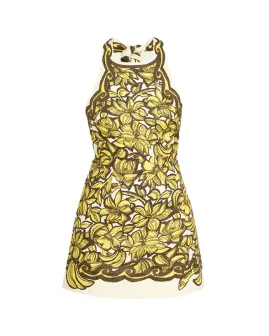 ALÉMAIS Mona Floral Hemp Halter Mini Dress | Thumbnail 1 ALÉMAIS Mona Floral Hemp Halter Mini Dress | Thumbnail 1