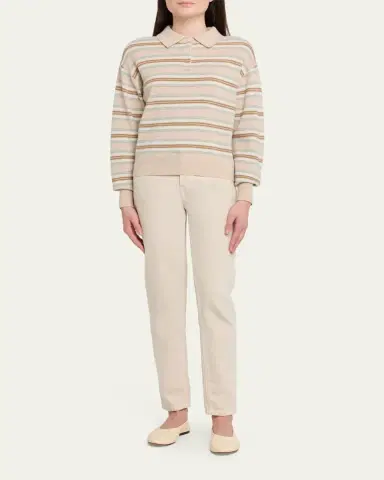 Guest In Residence Collegiate Stripe Cashmere Polo | Thumbnail 2 Guest In Residence Collegiate Stripe Cashmere Polo | Thumbnail 2