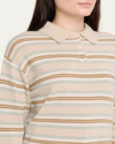 Guest In Residence Collegiate Stripe Cashmere Polo | Thumbnail 5 Guest In Residence Collegiate Stripe Cashmere Polo | Thumbnail 5
