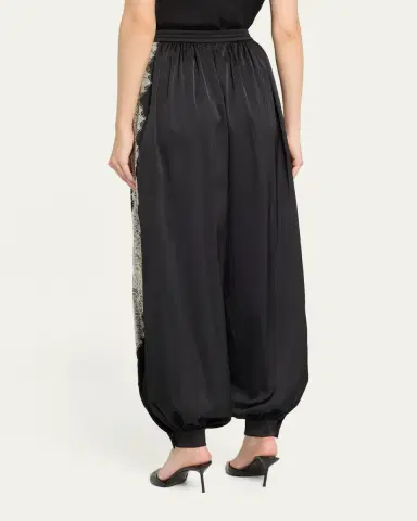 Cinq a Sept Esme Satin Drawstring Balloon Pants | Thumbnail 3 Cinq a Sept Esme Satin Drawstring Balloon Pants | Thumbnail 3
