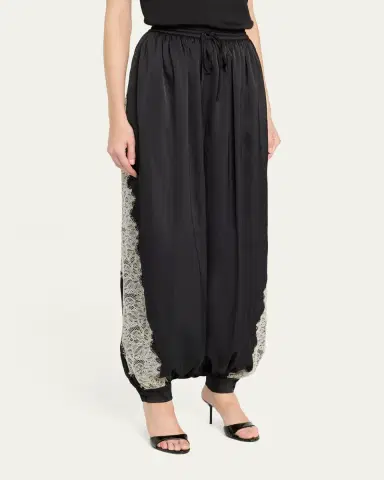Cinq a Sept Esme Satin Drawstring Balloon Pants | Thumbnail 4 Cinq a Sept Esme Satin Drawstring Balloon Pants | Thumbnail 4