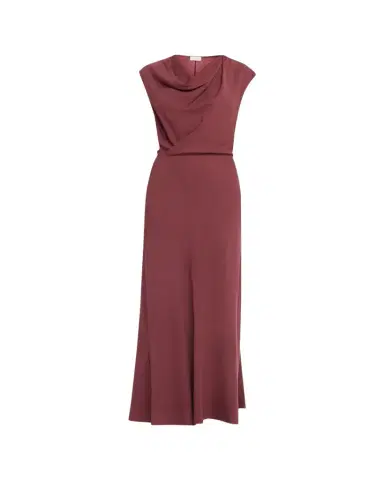 Brunello Cucinelli Fluid Wool Twill Cowl-Neck Dress | Thumbnail 1 Brunello Cucinelli Fluid Wool Twill Cowl-Neck Dress | Thumbnail 1