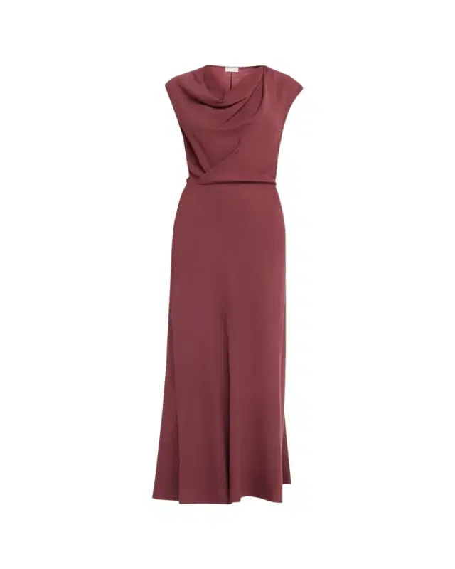 Fluid Wool Twill Cowl-Neck Dress Fluid Wool Twill Cowl-Neck Dress
