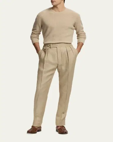 Ralph Lauren Purple Label Men's Cotton and Cashmere Fine-Gauge Button-Down Shirt | Thumbnail 2 Ralph Lauren Purple Label Men's Cotton and Cashmere Fine-Gauge Button-Down Shirt | Thumbnail 2