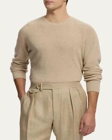 Ralph Lauren Purple Label Men's Cotton and Cashmere Fine-Gauge Button-Down Shirt | Thumbnail 4 Ralph Lauren Purple Label Men's Cotton and Cashmere Fine-Gauge Button-Down Shirt | Thumbnail 4