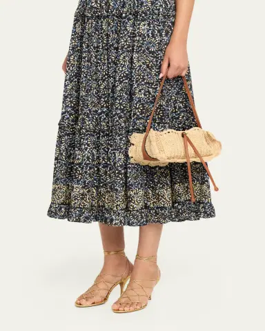 Ulla Johnson Marina Raffia Scalloped Leather-Trim Shoulder Bag | Thumbnail 2 Ulla Johnson Marina Raffia Scalloped Leather-Trim Shoulder Bag | Thumbnail 2