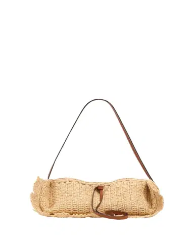 Ulla Johnson Marina Raffia Scalloped Leather-Trim Shoulder Bag | Thumbnail 1 Ulla Johnson Marina Raffia Scalloped Leather-Trim Shoulder Bag | Thumbnail 1