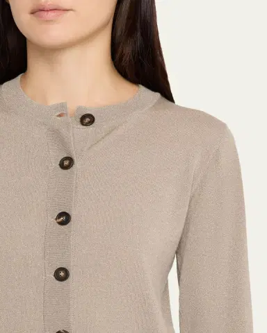 Brunello Cucinelli Cashmere Lurex Crewneck Cardigan | Thumbnail 5 Brunello Cucinelli Cashmere Lurex Crewneck Cardigan | Thumbnail 5