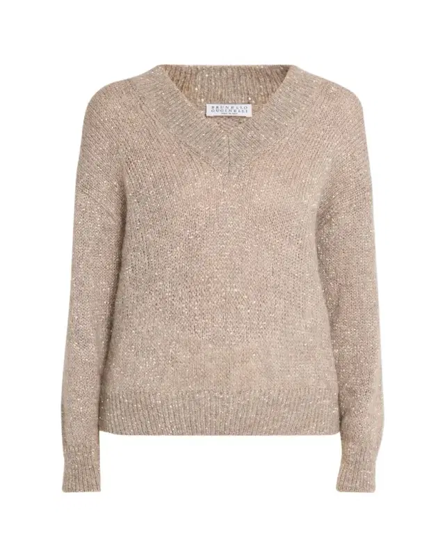 Winter Glow Paillette Mohair V-Neck Sweater Winter Glow Paillette Mohair V-Neck Sweater