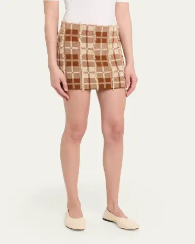 Guest In Residence Fringe Plaid Mini Skirt | Thumbnail 4 Guest In Residence Fringe Plaid Mini Skirt | Thumbnail 4