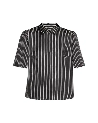 Maria McManus Striped Satin Bell Sleeve Button-Down Blouse | Thumbnail 1 Maria McManus Striped Satin Bell Sleeve Button-Down Blouse | Thumbnail 1