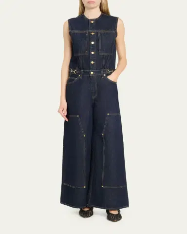 Ulla Johnson The Esme Denim Wide-Leg Jumpsuit | Thumbnail 2 Ulla Johnson The Esme Denim Wide-Leg Jumpsuit | Thumbnail 2