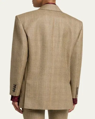 Saint Laurent Double-Breasted Prince of Wales Jacket | Thumbnail 3 Saint Laurent Double-Breasted Prince of Wales Jacket | Thumbnail 3
