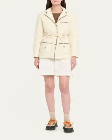 Moncler Tieche Belted Mid-Length Down Jacket | Thumbnail 2 Moncler Tieche Belted Mid-Length Down Jacket | Thumbnail 2