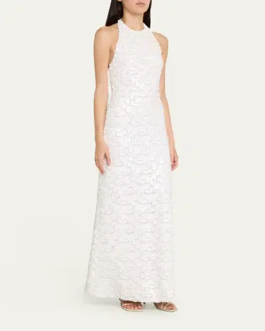Ramy Brook Giada Sequin Halter Column Gown | Thumbnail 4 Ramy Brook Giada Sequin Halter Column Gown | Thumbnail 4