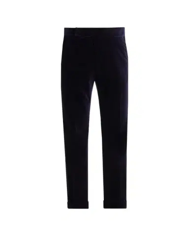 Tom Ford Men's Cotton Velvet Straight Leg Flat-Front Trousers | Thumbnail 1 Tom Ford Men's Cotton Velvet Straight Leg Flat-Front Trousers | Thumbnail 1