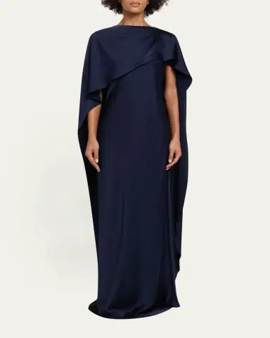 Simkhai Izel Satin Cape Dress | Thumbnail 2 Simkhai Izel Satin Cape Dress | Thumbnail 2