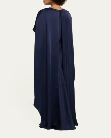 Simkhai Izel Satin Cape Dress | Thumbnail 3 Simkhai Izel Satin Cape Dress | Thumbnail 3