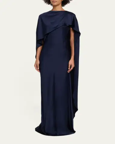 Simkhai Izel Satin Cape Dress | Thumbnail 4 Simkhai Izel Satin Cape Dress | Thumbnail 4