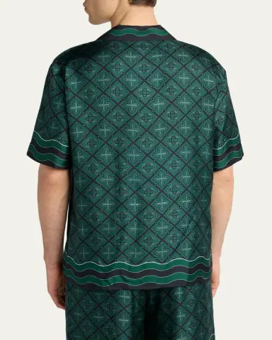 Casablanca Men's Radiating Monogram Silk Shirt | Thumbnail 3 Casablanca Men's Radiating Monogram Silk Shirt | Thumbnail 3