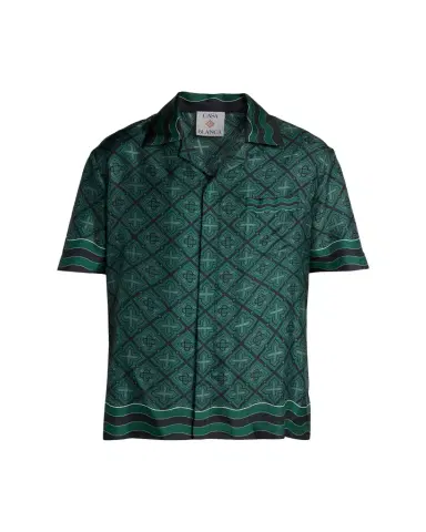 Casablanca Men's Radiating Monogram Silk Shirt | Thumbnail 1 Casablanca Men's Radiating Monogram Silk Shirt | Thumbnail 1