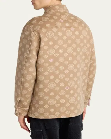 Casablanca Men's Wool Monogram Shirt Jacket | Thumbnail 3 Casablanca Men's Wool Monogram Shirt Jacket | Thumbnail 3