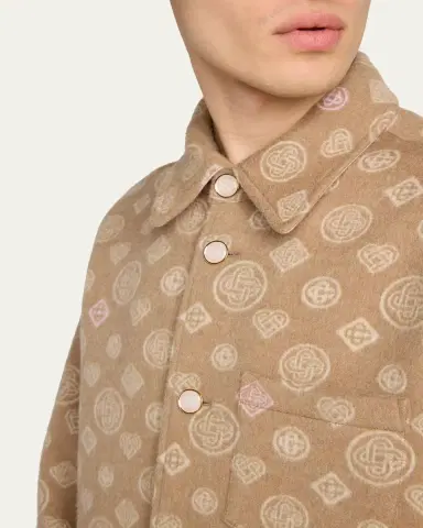 Casablanca Men's Wool Monogram Shirt Jacket | Thumbnail 5 Casablanca Men's Wool Monogram Shirt Jacket | Thumbnail 5