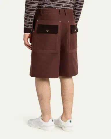 Casablanca Men's Monogram Cotton Canvas Shorts | Thumbnail 3 Casablanca Men's Monogram Cotton Canvas Shorts | Thumbnail 3