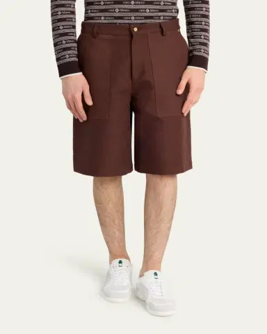 Casablanca Men's Monogram Cotton Canvas Shorts | Thumbnail 4 Casablanca Men's Monogram Cotton Canvas Shorts | Thumbnail 4