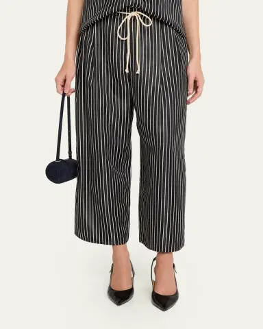 Maria McManus Striped Sateen Balloon-Leg Drawstring Trousers | Thumbnail 4 Maria McManus Striped Sateen Balloon-Leg Drawstring Trousers | Thumbnail 4