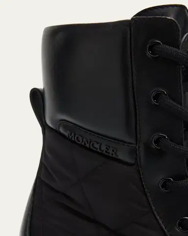 Moncler Aurea Quilted-Inset Leather Ankle Boots | Thumbnail 3 Moncler Aurea Quilted-Inset Leather Ankle Boots | Thumbnail 3