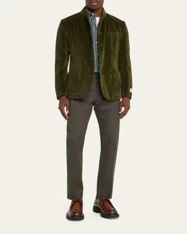 Massimo Alba Men's Velvet Garment Dyed Blazer | Thumbnail 2 Massimo Alba Men's Velvet Garment Dyed Blazer | Thumbnail 2
