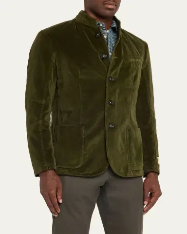 Massimo Alba Men's Velvet Garment Dyed Blazer | Thumbnail 4 Massimo Alba Men's Velvet Garment Dyed Blazer | Thumbnail 4